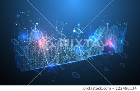 Big Data. Abstract digital futuristic vector illustration on technology background. Data mining and management concept. Hand drawn art. Big Data. Abstract digital futuristic vector illustration on technology background. Data mining and management concept. Hand drawn art. 122486134