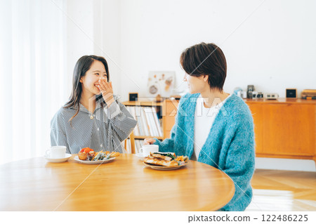 A young couple having a meal 122486225
