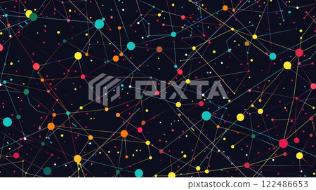 A colorful galaxy of dots and lines A colorful galaxy of dots and lines 122486653