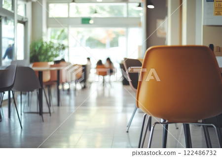 Contemporary Open Floor Co-Working Space with Stylish Chairs and Natural Light Contemporary Open Floor Co-Working Space with Stylish Chairs and Natural Light 122486732