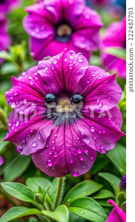 purple flowers in the garden 122487703