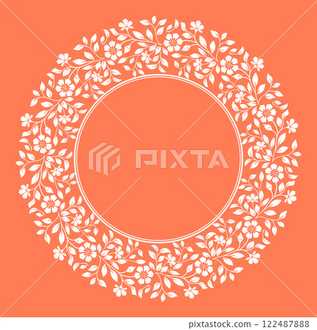 Decorative frame Elegant vector element for design in Eastern style, place for text. Floral pink and white border. Lace illustration for invitations and greeting cards Decorative frame Elegant vector element for design in Eastern style, place for text. Floral pink and white border. Lace illustration for invitations and greeting cards 122487888