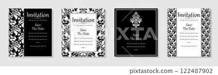Set of abstract floral patterns. Vector seamless backgrounds. Perfect for invitations or announcements Set of abstract floral patterns. Vector seamless backgrounds. Perfect for invitations or announcements 122487902