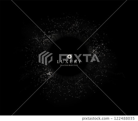 Round isolated frame with shiny tinsel, a great design element Round isolated frame with shiny tinsel, a great design element 122488035