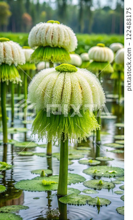 beautiful lotus flower in the pond 122488175