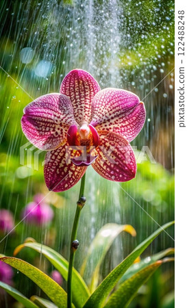 orchid flower in garden at night 122488248