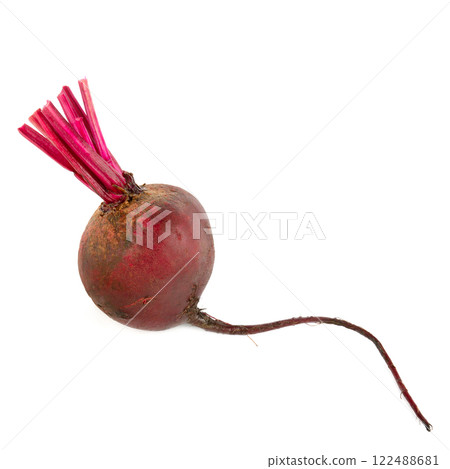 Closeup beetroot (beet root) isolated on white. 122488681