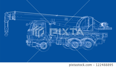 Car crane. Vector rendering of 3d 122488895