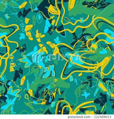 Floral brush strokes seamless pattern design for fashion textiles, graphics, backgrounds and crafts Floral brush strokes seamless pattern design for fashion textiles, graphics, backgrounds and crafts 122489013