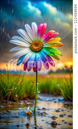 beautiful cosmos flower in the field 122489694