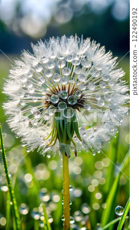 dandelion flower on field dandelion flower on field 122490192