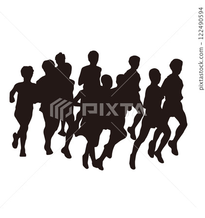 馬拉鬆比賽場景 馬拉鬆比賽場景 122490594