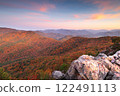 Hiawassee, Georgia, USA landscape with Chatuge Lake in Autumn 122491113