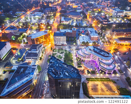 Springfield, Ohio, USA Town at Blue Hour. Springfield, Ohio, USA Town at Blue Hour. 122491122