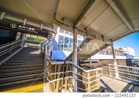 日本橫濱城市景觀，俯瞰橫濱海濱線、金澤八景站等。 122491137