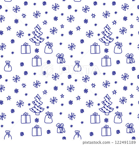 Christmas pattern in doodle style Christmas pattern in doodle style 122491189