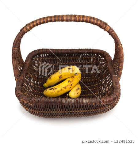 basket banana isolated on white background basket banana isolated on white background 122491523