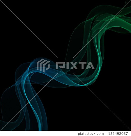 Color Smoky abstract wave on a black background. Vector design element. Eps 10 Color Smoky abstract wave on a black background. Vector design element. Eps 10 122492087