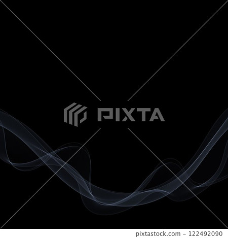 Smoky abstract wave on a black background. Vector design element. Eps 10 122492090