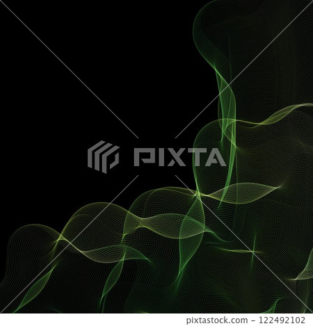 Green wave on a black background. Abstract vector pattern. Eps 10 122492102