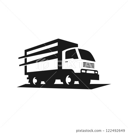 Delivery Truck icon set. Express delivery trucks icons. Fast shipping truck. Free delivery 24 hours. Logistic trucking sign 122492649