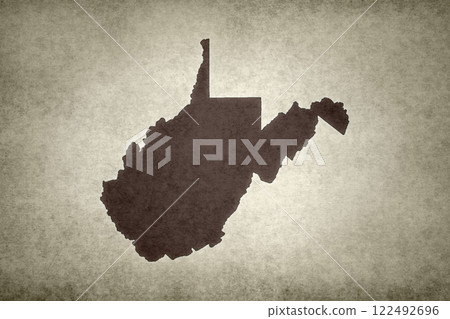 Map of the state of West Virginia on a paper 122492696