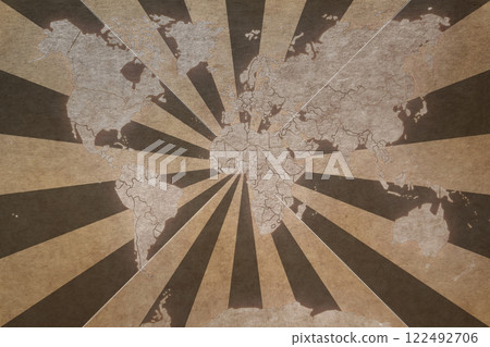 Retro style world map Retro style world map 122492706