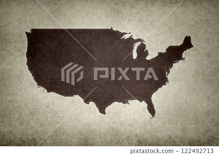 Map of the USA (excluding Alaska) printed on a paper 122492713