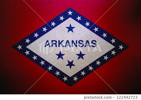Flag of Arkansas on a paper 122492723