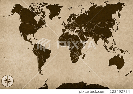 Old fashion world map 122492724