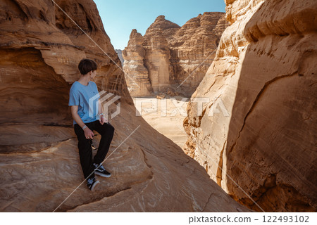 Exploring the Ancient Sandstone Canyons of AlUla, Saudi Arabia 122493102