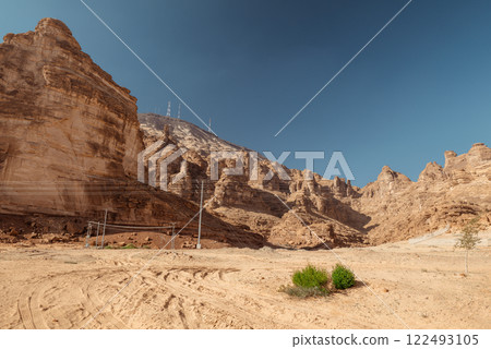 Majestic Rocky Desert Landscape with Dramatic Mountains. Saudi Arabia. AlUla. Majestic Rocky Desert Landscape with Dramatic Mountains. Saudi Arabia. AlUla. 122493105