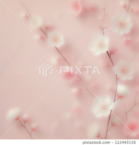 夢幻綻放的梅花與淡粉紅色的春天背景素材 夢幻綻放的梅花與淡粉紅色的春天背景素材 122493138