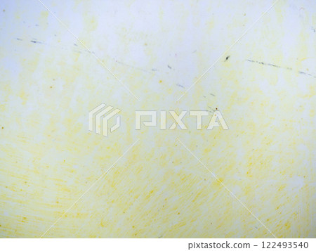 Mold on bathroom enamel. Black dots of mold and yellow plaque. Requires cleaning. Before using cleaning products 122493540