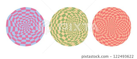 Psychedelic checkerboard poster 122493622