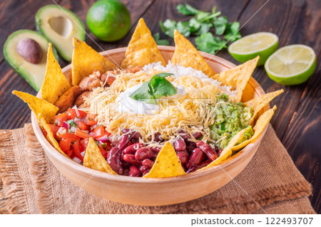 Large Burrito Bowl: Chicken, Rice, Beans, Guacamole, and More 122493707