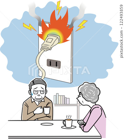一對老年夫妻擔心插座短路引起火災 122493859