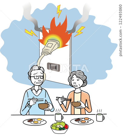 一對老年夫妻擔心插座短路引起火災 122493860