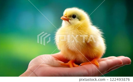 Chick in the palm 122493876