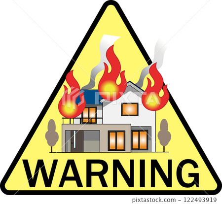 Fire Caution Illustration 122493919
