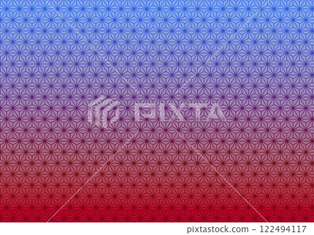 日本大麻葉圖案背景：從藍色到紅色 122494117