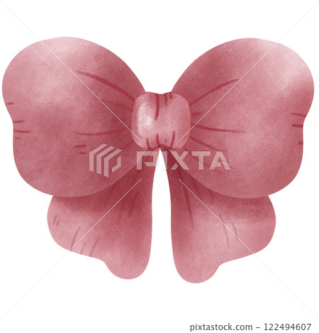 Red Coquette ribbon bow watercolor illustration Red Coquette ribbon bow watercolor illustration 122494607
