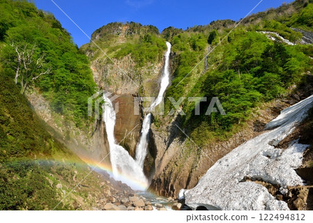 Fresh green Shomyo Falls and rainbow 122494812