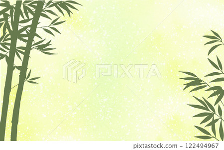 Silhouette of bamboo leaves on watercolor background Silhouette of bamboo leaves on watercolor background 122494967