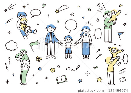 Parent and child illustration set 122494974