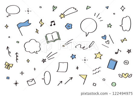 Cute hand drawn illustration set 122494975