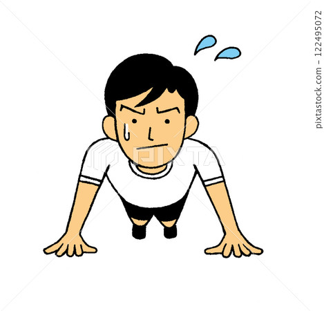 男人在肌肉訓練中做伏地挺身 122495072