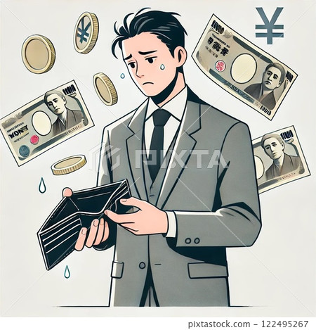 Businessman holding money in hand 122495267