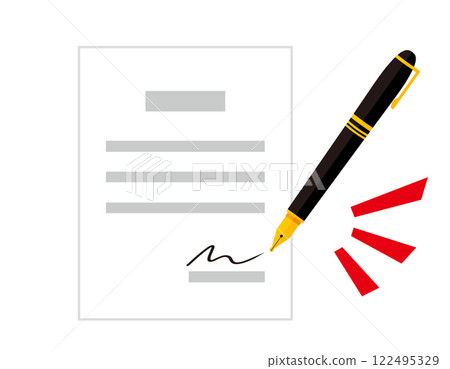 Simple fountain pen illustration - Writing utensils Simple fountain pen illustration - Writing utensils 122495329