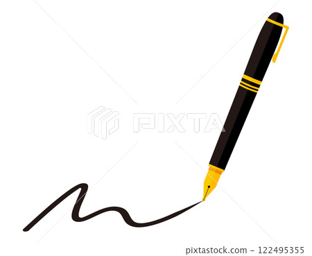 Simple fountain pen illustration - Writing utensils Simple fountain pen illustration - Writing utensils 122495355